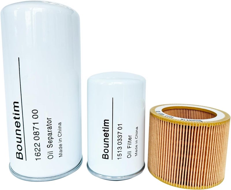 Bounetim 2901091900 مجموعة فلاتر (1622087100، 1513033701، 1613900100) تناسب ضاغط الهواء أطلس كوبكو، قطع غيار استبدال للتصفية لـ 2901-0919-00 GX7 GX11 GA7 GA11 - Image 1